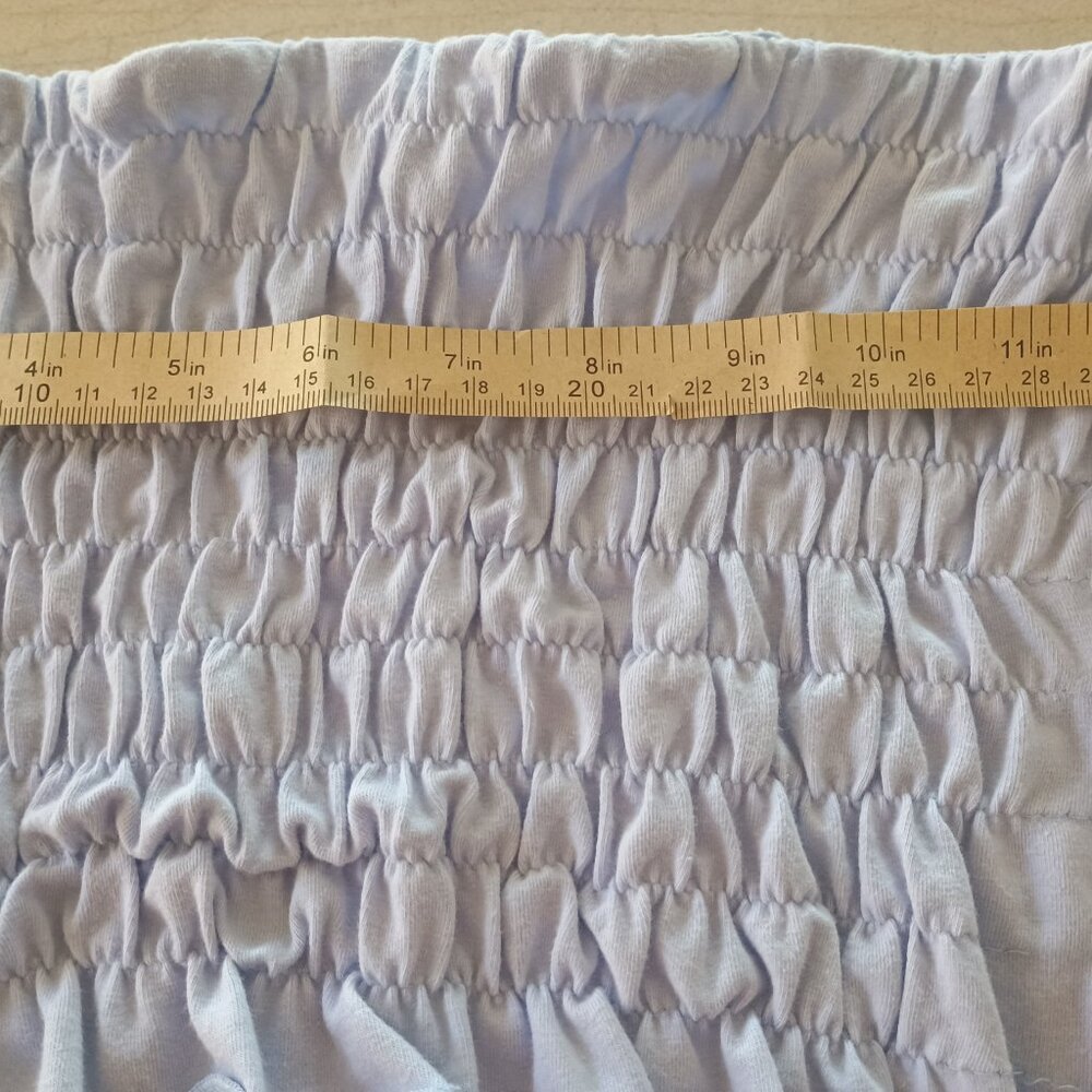 GUESS Blue Smocked Tube Top Size Medium/Large Stretch 100% Cotton Cool Tweed - Picture 5 of 6